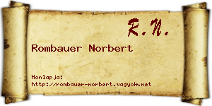 Rombauer Norbert névjegykártya