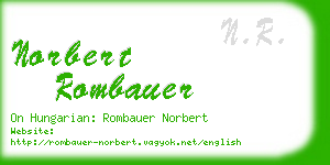 norbert rombauer business card